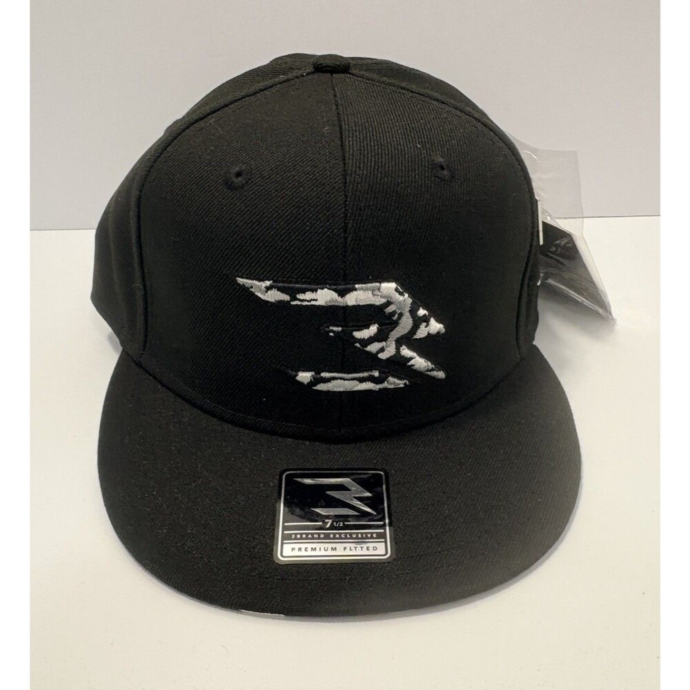 3Brand Camo Logo Black Hat Men’s 7 1/2 Lids Exclusive Special Edition Pins NWT